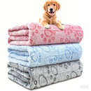 1pc cobertores ultra-macias para cães com estampa de pata-lavável à máquina, almofadas de travesseiro para animais de estimação aconchegantes para uso interno e externo-ideal para pequenos para la