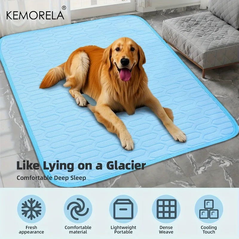 2025 Tapete de resfriamento para animais de estimação de verão atualizado e tecido absorvente de suor para cama disponível em 4 tamanhos para animais de estimação pequenos, médios e grandes
